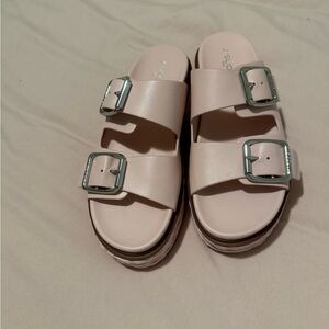 JSlides Pink Chunky Sandals Size 10